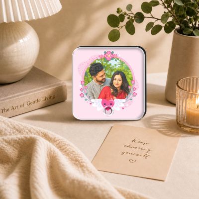 Personalised Musical Fridge Magnet, Custom Photo and Song, Rechargeable Battery, Type-C USB Charging, Gift for Anniversaries, Weddings, and Birthdays